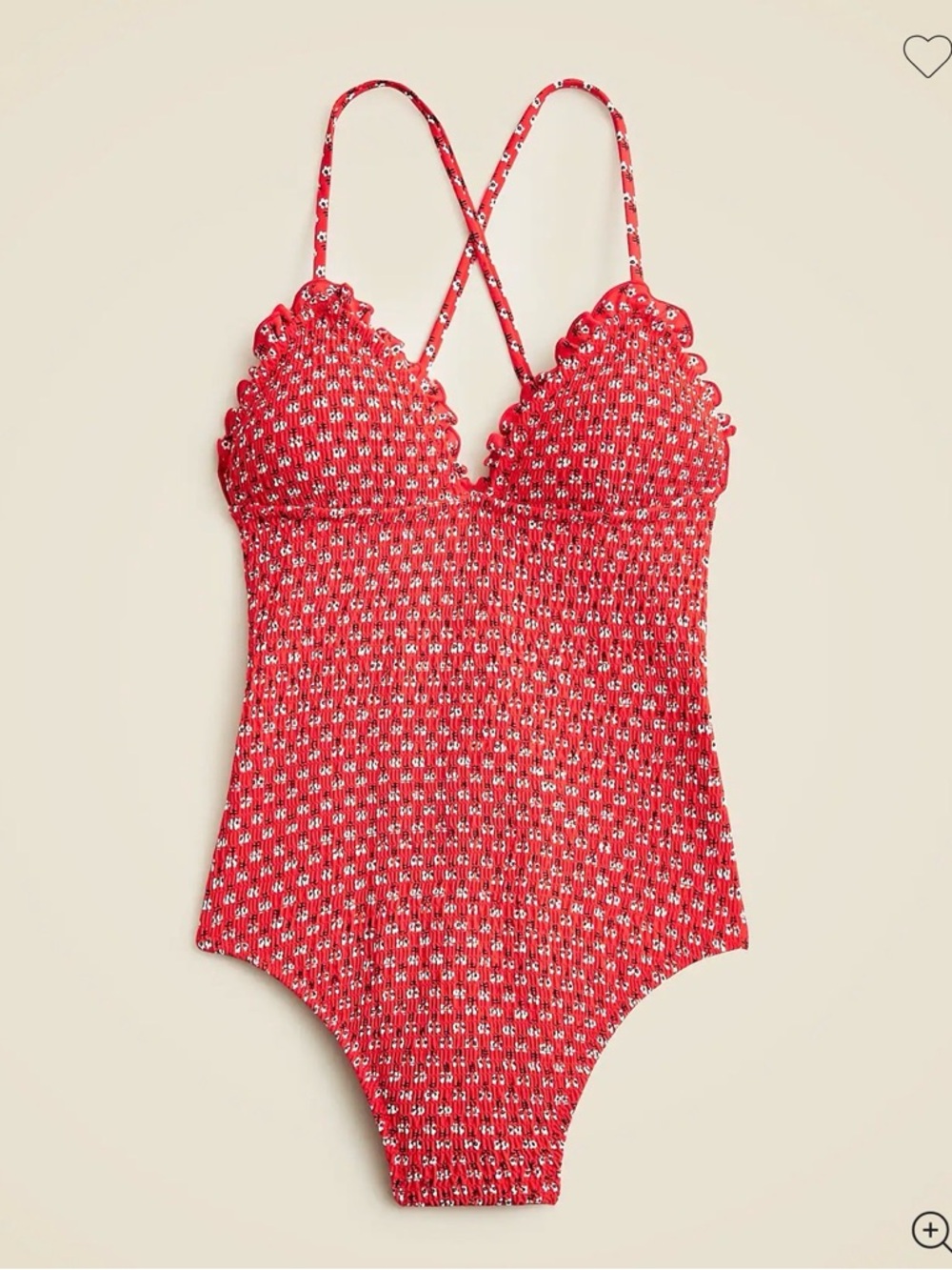JCREW Long-torso smocked ruffle-trim one-piece - Picture 4 of 5